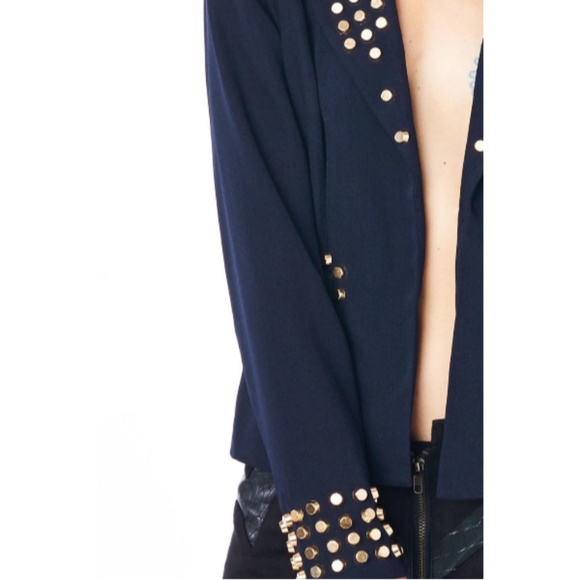 Tov Holy Navy Gold Studded Blazer Jacket - Picture 5 of 7